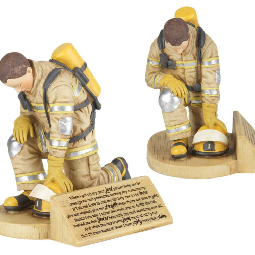 Kneeling Firefighter's Prayer Tabletop Figurine - 5.5" - IMAGE 1