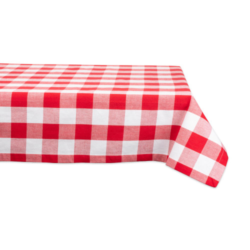 52" Red and White Buffalo Check Square Tablecloth - IMAGE 1