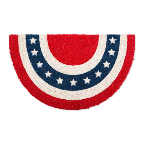Navy Blue and Red Semicircle Patriotic Doormat 18" x 30" - IMAGE 1