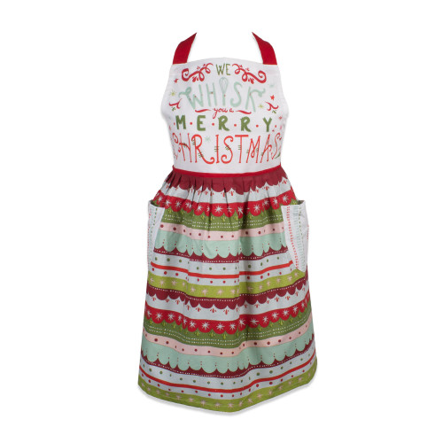29" We Whisk You a Merry Christmas Chef Apron with Side Pockets - IMAGE 1