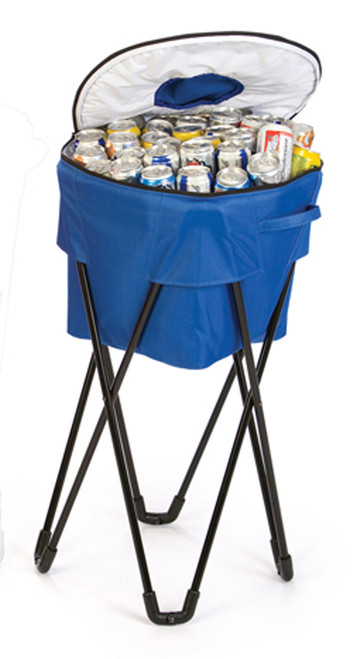 Portable Fold-Up Standing Cooler For Picnics & Tailgating - 72 Cans - Royal Blue - IMAGE 1