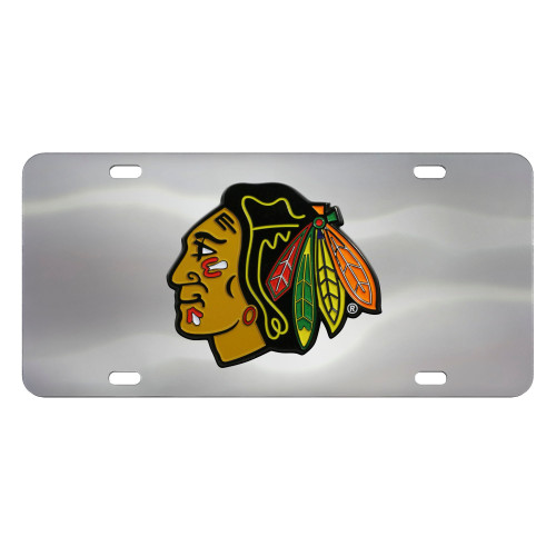 12" Stainless Steel and Yellow NHL Chicago Blackhawks Rectangular - IMAGE 1