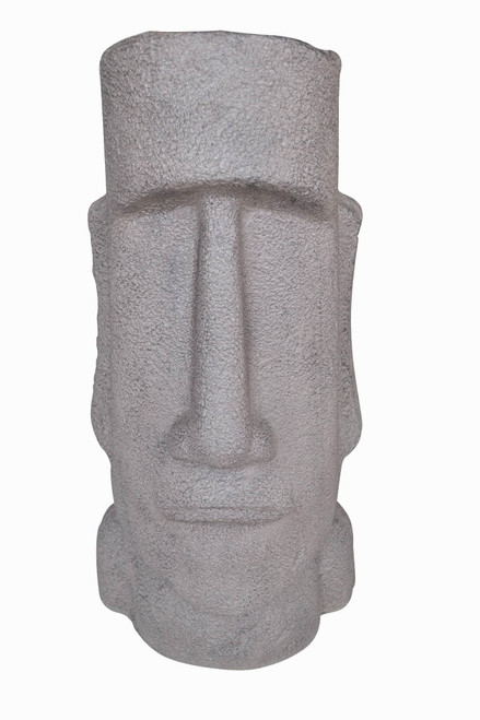 35" Gray Easter Island Moai Head Outdoor Garden Statue - IMAGE 1