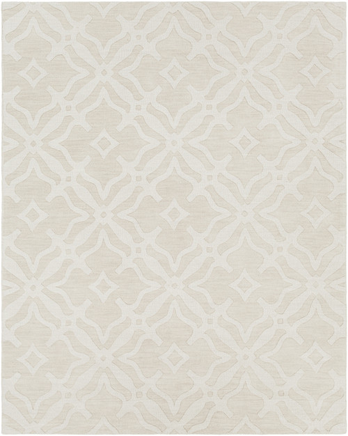 8' x 10' Floral Beige Rectangular Area Throw Rug - IMAGE 1