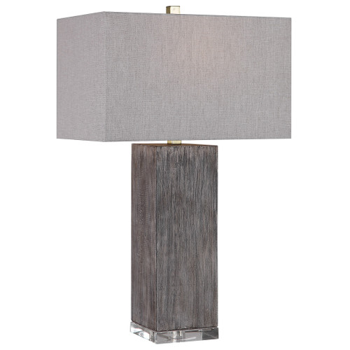 30" Vilano Modern Rectangle Gray and Brown Table Lamp with Gray Shade - IMAGE 1