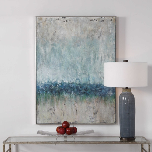 Hand-Painted Tidal Wave Canvas Wall Art - 47" x 35" - IMAGE 1
