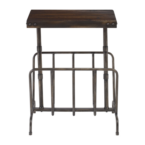 Iron Framework Magazine Rack End Table - 22.5" - IMAGE 1