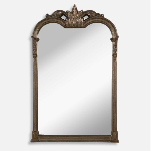 42.5” Brushed Gold Ornate Contemporary Square Mirror - IMAGE 1