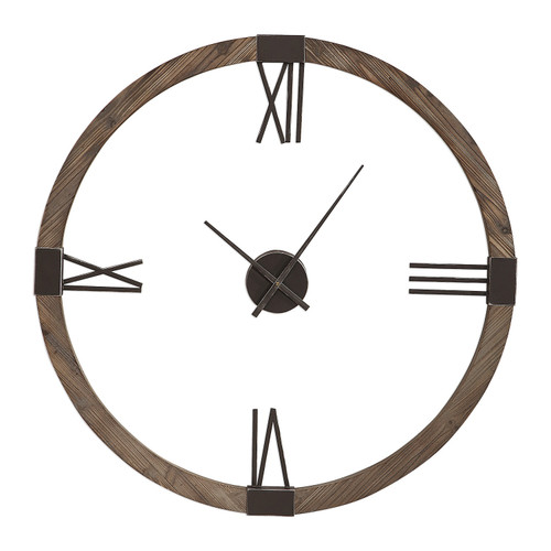 Marcelo Modern Wall Clock - 40” - Brown - IMAGE 1