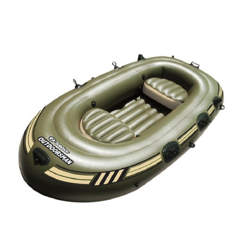 4-Person Inflatable Fishing Boat Float - 108" - Green and Black - IMAGE 1