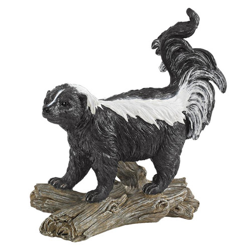 Stinky the Striped Skunk Outdoor Garden Statue - 13" - IMAGE 1