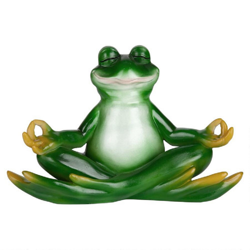 12" Meditating Pose Zen Frog Outdoor Garden Statue - IMAGE 1