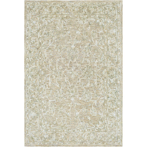 4' x 6' Ornamental Patterned Beige and Cream White Rectangular Area Throw Rug - IMAGE 1