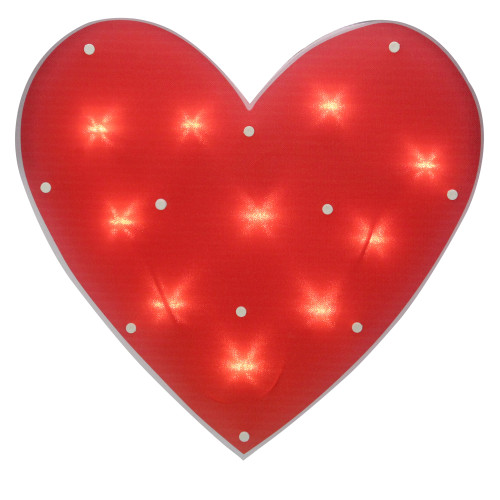 Lighted Heart Valentine's Day Window Silhouette - 14.25" - Red - IMAGE 1