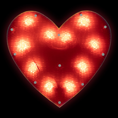 13" Lighted Shimmering Red Heart Valentine's Day Window Silhouette - IMAGE 1