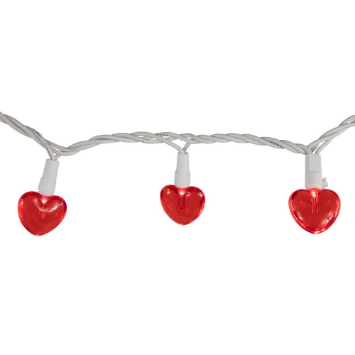 20-Count Red LED Mini Hearts Valentine's Day Lights - 4.75ft, White ...