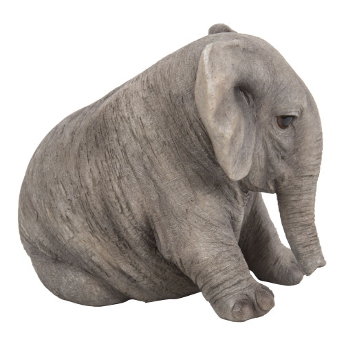 6.25" Sitting Chubby Elephant Outdoor Garden Statue - IMAGE 1