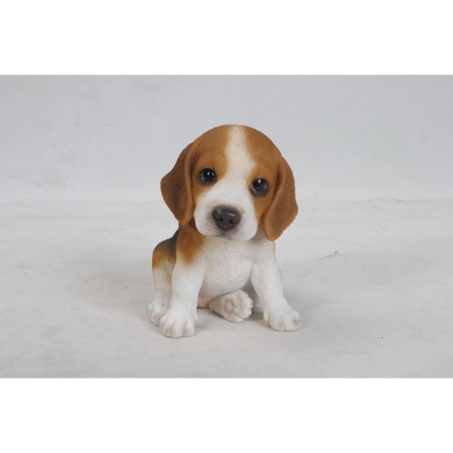 Sitting Beagle Puppy Outdoor Garden Statue - 6.25" - IMAGE 1