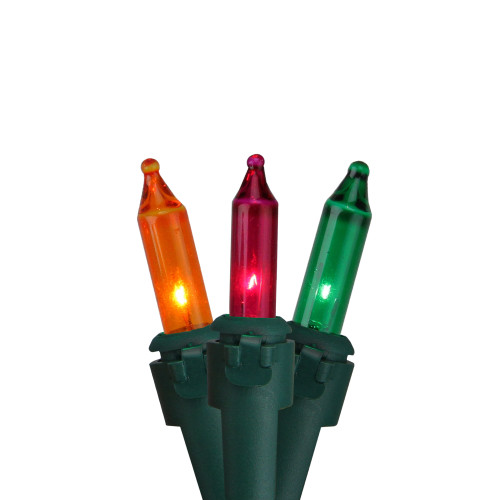 Mini Christmas Light Set - Multicolor - 20.5' Green Wire - 100ct - IMAGE 1