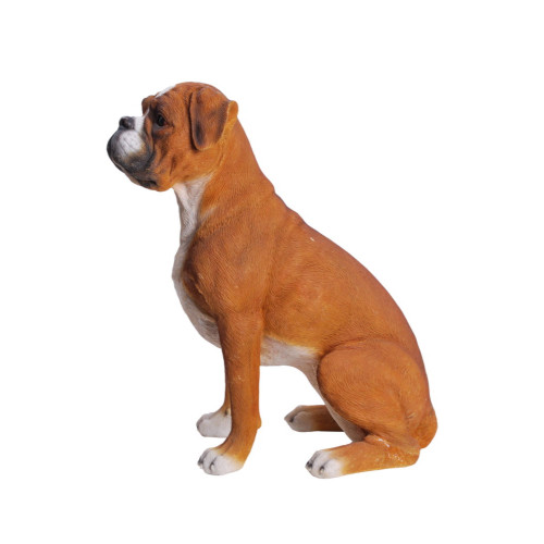 18.5" Sitting Boxer Dog Outdoor Garden Statue Christmas Central