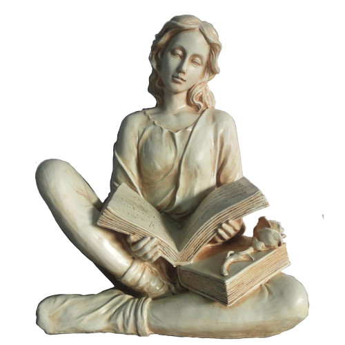 Reading Lady Outdoor Garden Statue - 20" - IMAGE 1