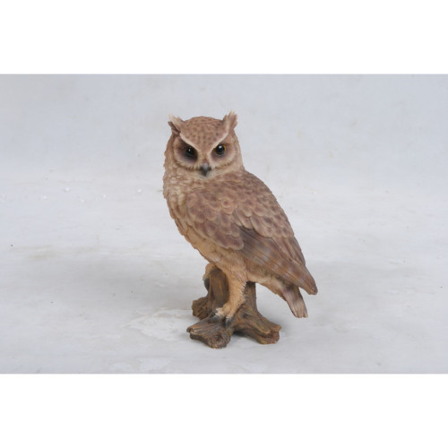 6.75" Small Screech Owl on Stump Outdoor Garden Statue - IMAGE 1