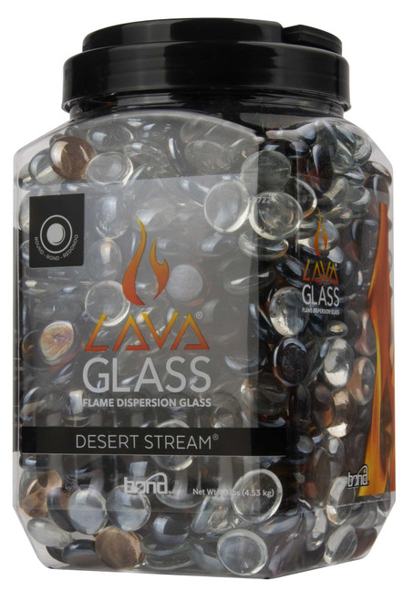 Pack of 4 Desert Stream and Weather Resistant Round Cut Lava Glass - IMAGE 1