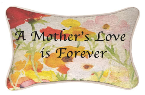 12.5" Red and Pink "Mothers Love" Rectangular Throw Pillow - IMAGE 1