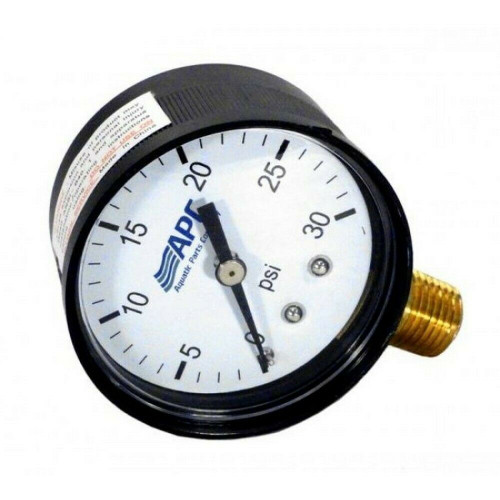 Black APC Face Bottom Mount Pressure Gauge - IMAGE 1
