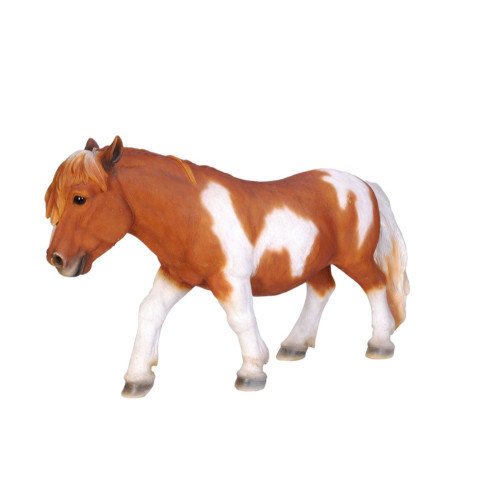 32.5" Shetland Pony Walking Outdoor Garden Statue - IMAGE 1