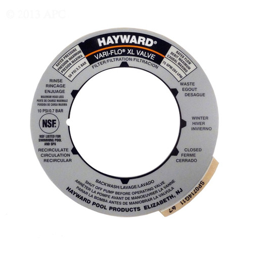 Multi-Port Valve Postion Label Plate - Gray - IMAGE 1