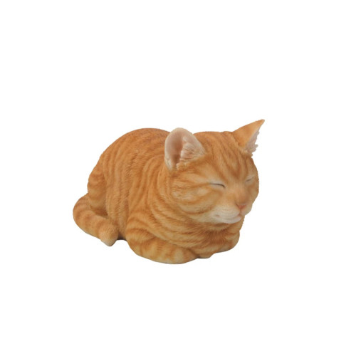 8" Tabby Cat Sleeping Outdoor Garden Statue - IMAGE 1