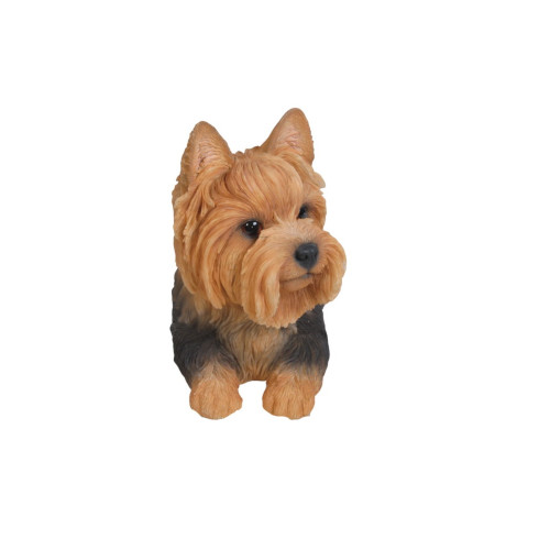 8" Yorkshire Terrier Lying Down Outdoor Garden Statue - IMAGE 1