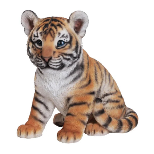 9.5" Sitting Baby Tiger Outdoor Garden Statue - IMAGE 1