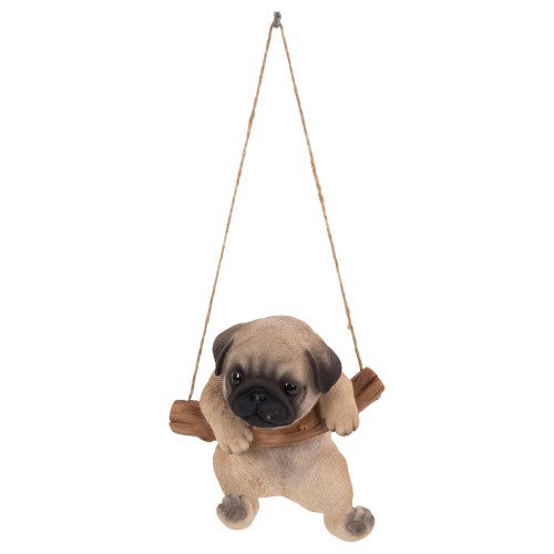 5" Pug Puppy Outdoor Garden Hanging Statue - IMAGE 1