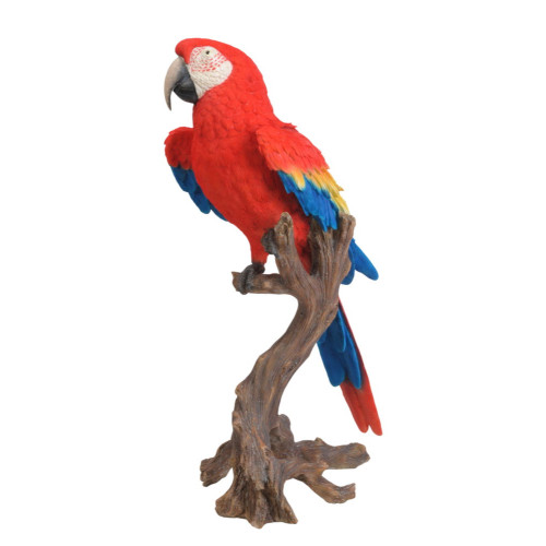 28.5" Large Scarlet Macaw Outdoor Garden Statue - IMAGE 1