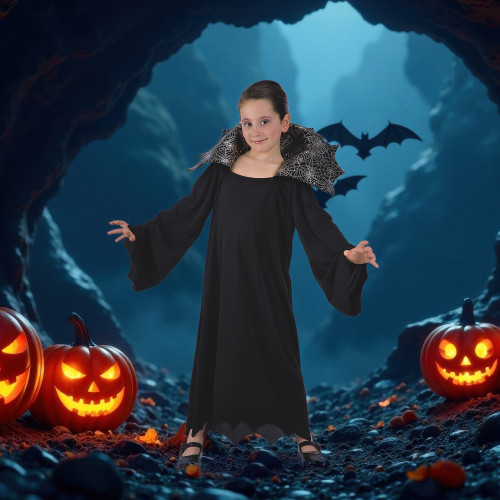 Vampire Girl Child Halloween Costume - Small - Black and Gray - IMAGE 1
