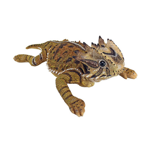 Horny Toad Lizard Statue - 13.5" - Brown and Black - IMAGE 1