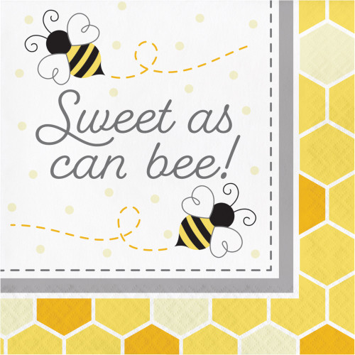 2-Ply Sweet as can bee Disposable Party Napkins - 12.75" - Club Pack of 192 - IMAGE 1
