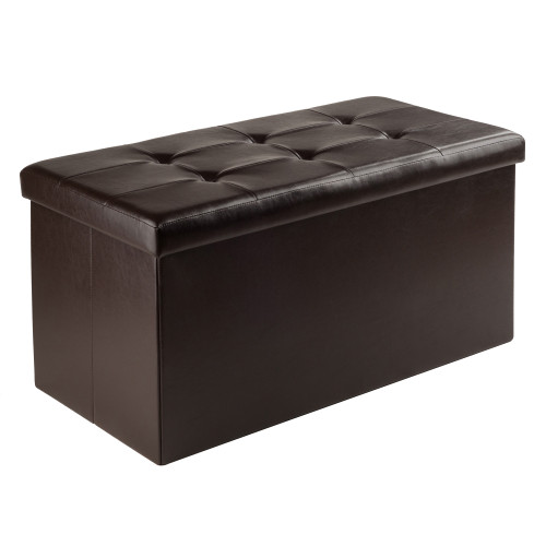 14.75” Brown Ottoman with Storage - IMAGE 1