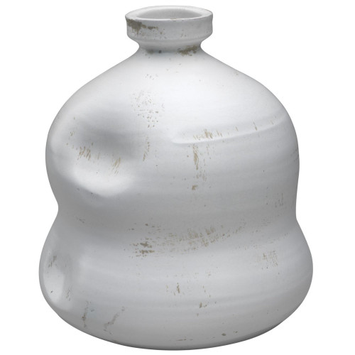 10.25” Matte White Ceramic Dimple Jug - IMAGE 1