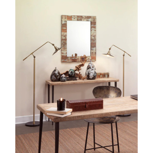 Faux Horn Framed Rectangular Wall Mirror - 36" - Brown - IMAGE 1