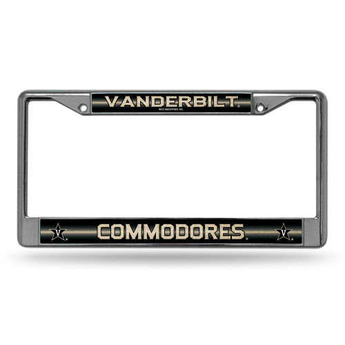 6" x 12" Black and Gold Colored College Vanderbilt Commodores License Plate Cover - IMAGE 1