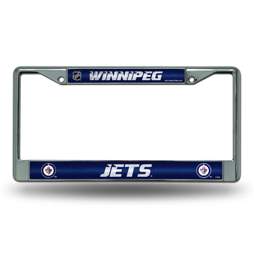 6" x 12" Blue and Red NHL Winnipeg Jets License Plate Cover - IMAGE 1