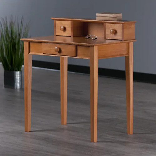 Computer Desk Storage with Hutch - 34.5" - Beige - IMAGE 1