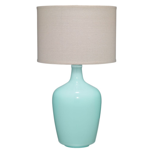 29.25" Light Blue Elegant Plum Jar Table Lamp with Medium Drum Shade - IMAGE 1