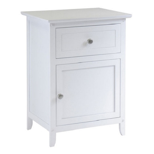 25” White Modern Style Delta Wood Accent Table - IMAGE 1