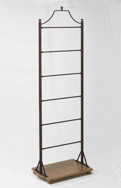70.5" Brown Display Ladder Rack on Veneer Base with 36 Hooks - IMAGE 1