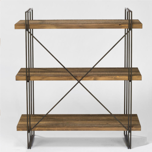 47.25" Brown Open Frame Display Stand with Three Plank Shelves - IMAGE 1