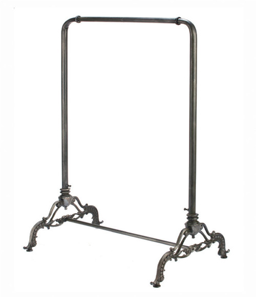55.5" Charcoal Black Contemporary Industrial Clothing Rack - IMAGE 1